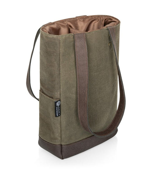 2 Bottle Insulated Wine Cooler Bag, (Khaki Green with Beige Accents) - Pier 1