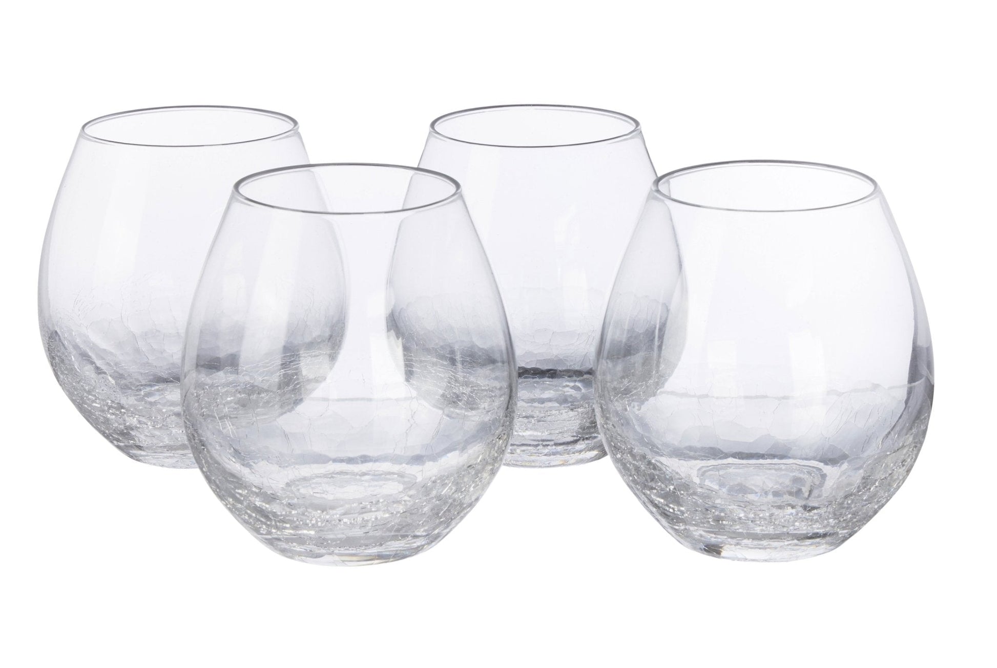 Pier 1 Wine Glasses / Angled Rim Crackle Wine Glasses / Vintage Pier 1  Clear Crackle Glass / Wine Goblets / Vintage Pier 1 Wine Glasses 