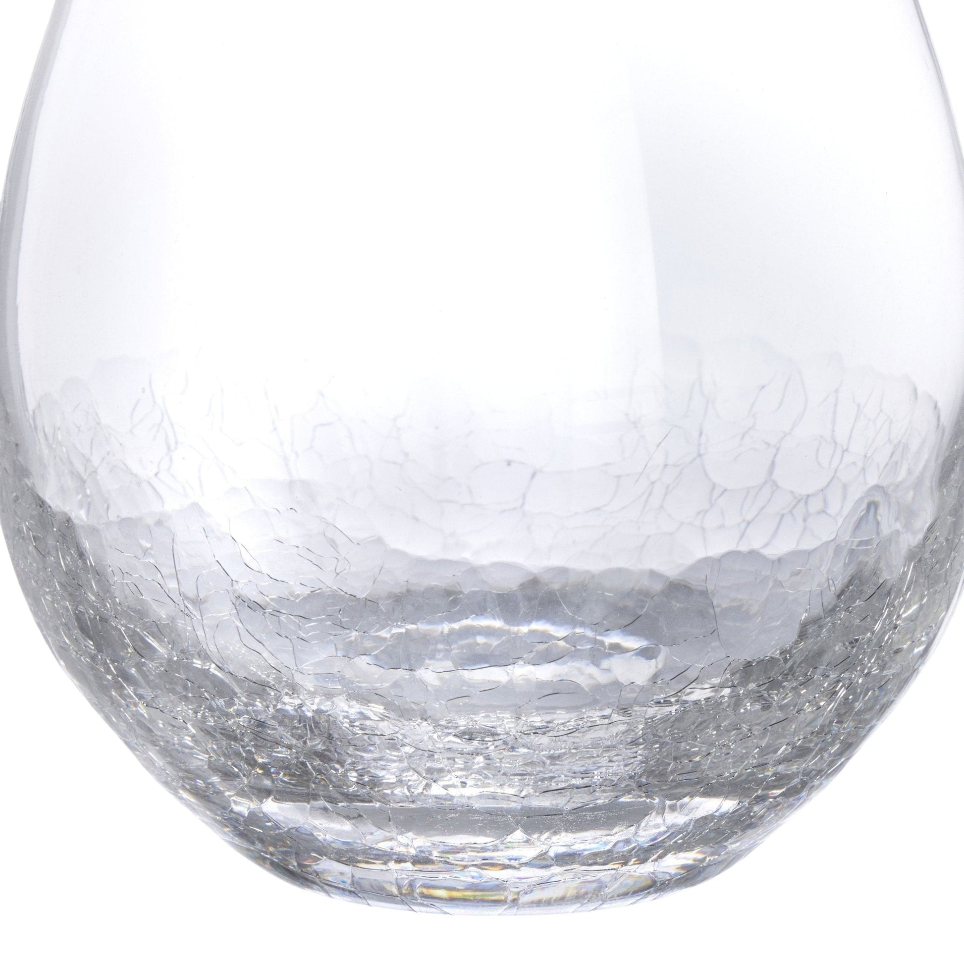 Pier 1 Clear Crackle Set of 4 Stemless Wine Glasses – Decor Gallery