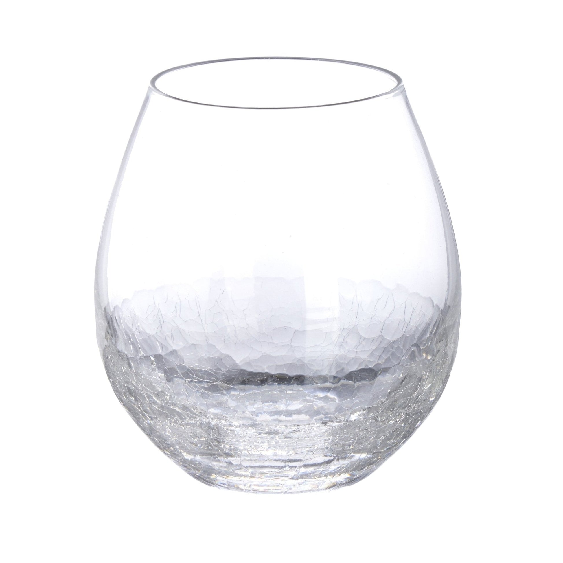 Pier 1 Clear Crackle Set of 4 Stemless Wine Glasses – Furnishings and Home  Decor